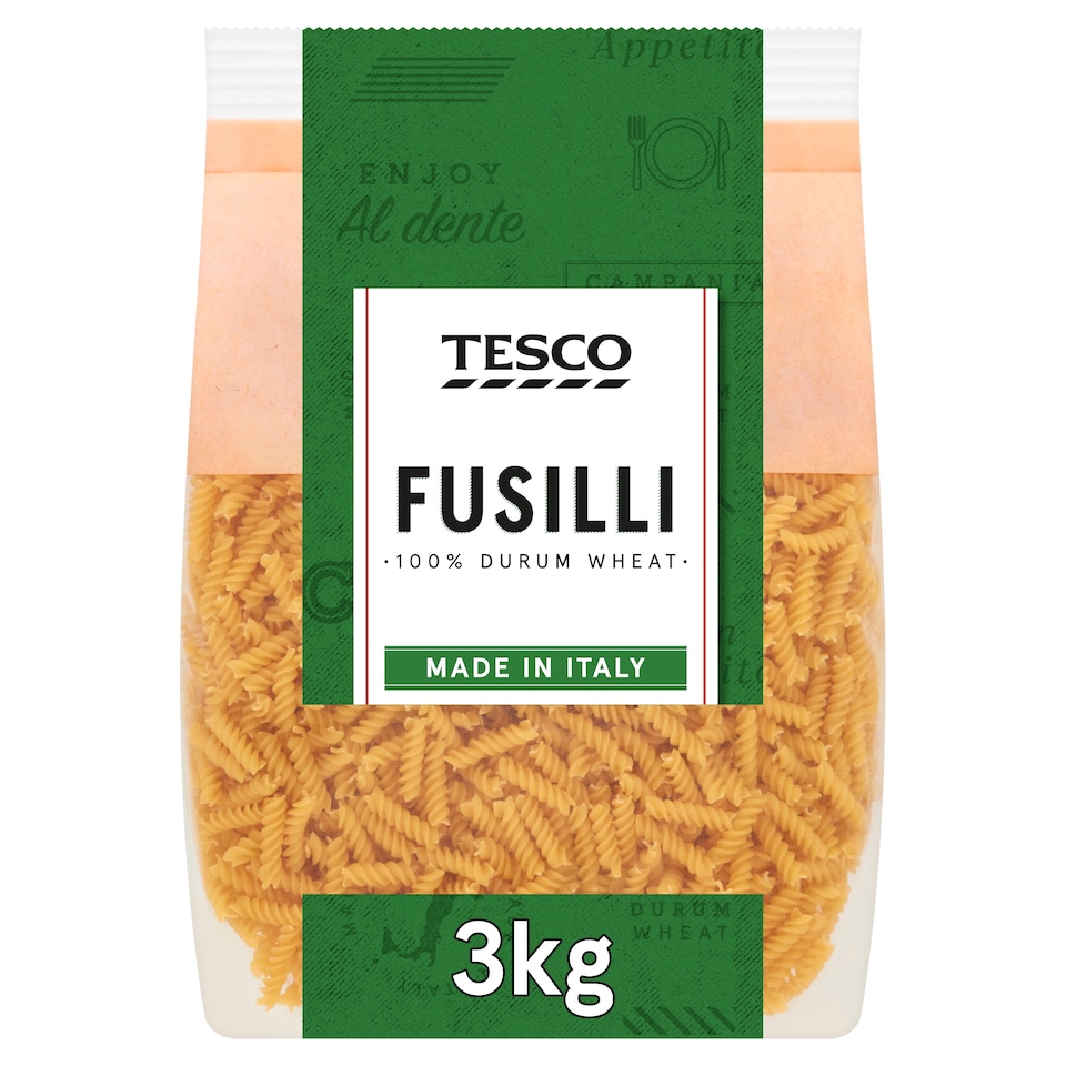 Tesco Fusilli Pasta Twists 3Kg