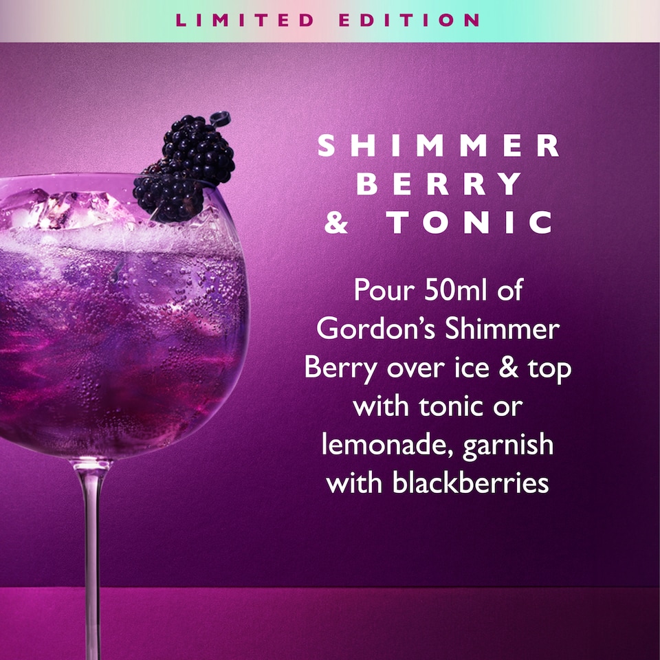image 1 of Gordon's Shimmer Berry 70cl