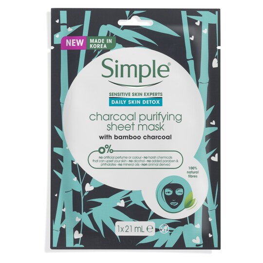 Simple Daily Detox Purifying Charcoal Mask 21Ml Tesco Groceries