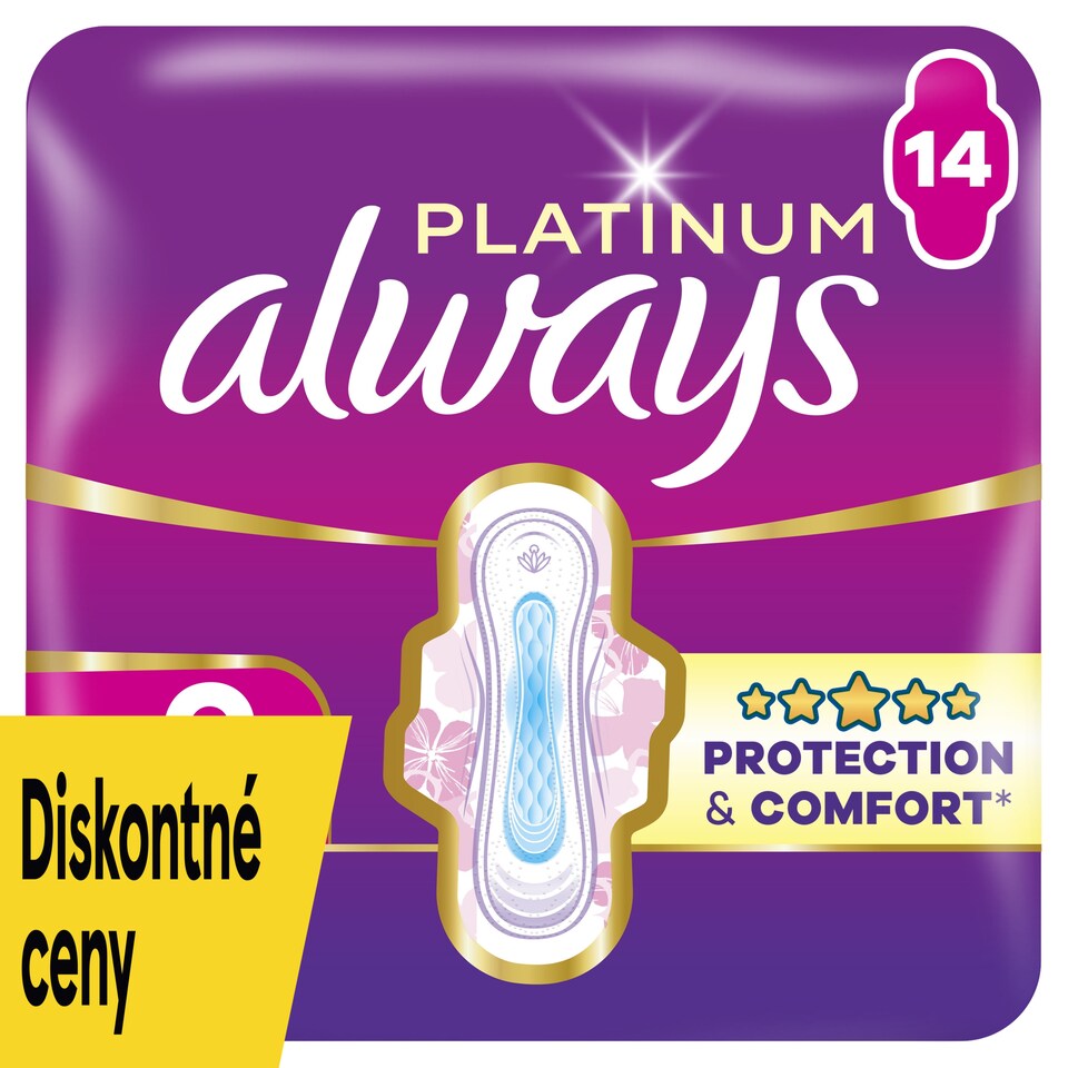 obrázok 1 z Always Platinum Hygienické Vložky Super (Veľkosť 2) 14 Vložiek