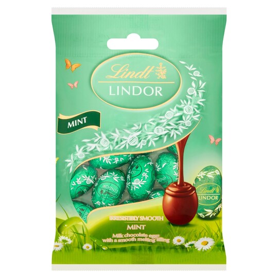 Lindt Lindor Mlk Mint Mini Choc Eggs 100g Tesco Groceries
