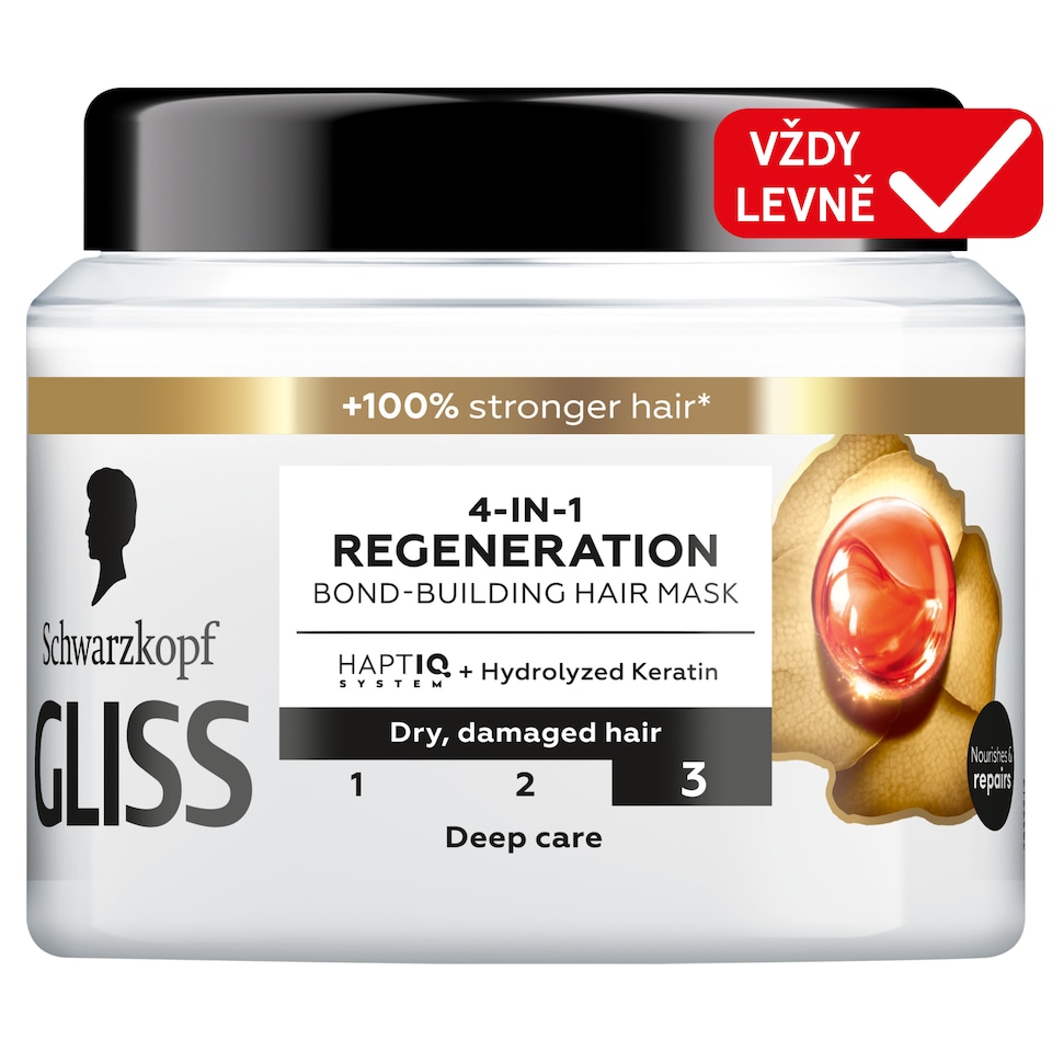Schwarzkopf Gliss regenerační maska 4v1 Total Repair pro suché a poškozené vlasy 400ml