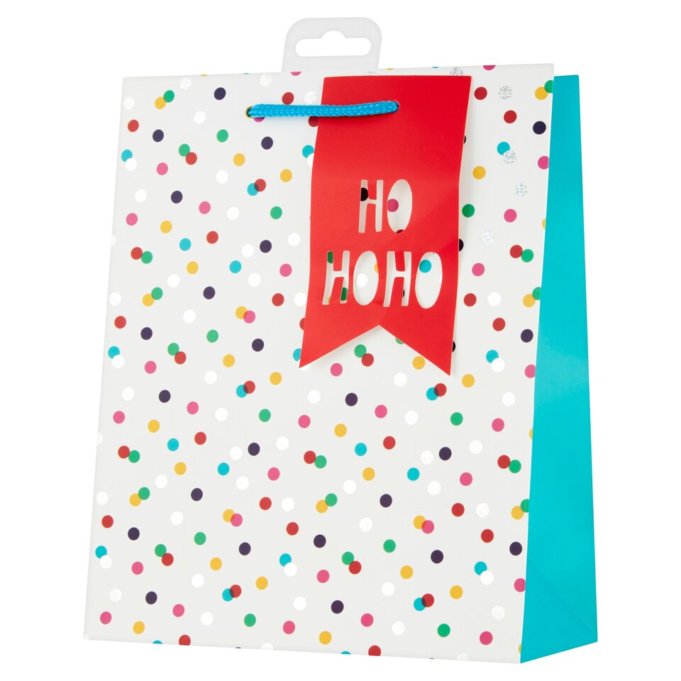 Tesco Polka Dot Ho Ho Ho Medium Bag