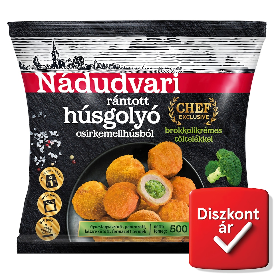 Nádudvari rántott húsgolyó csirkemellhúsból brokkolis töltelékkel 500 g