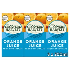 Growers Harvest Orange Juice 3X200ml
