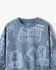 image 3 of F&F Boys Cotton Rich Vehicle Print Sweatshirt in Blue
