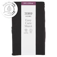 Tesco Home Easy Care Black Sheet 100 x 200 cm