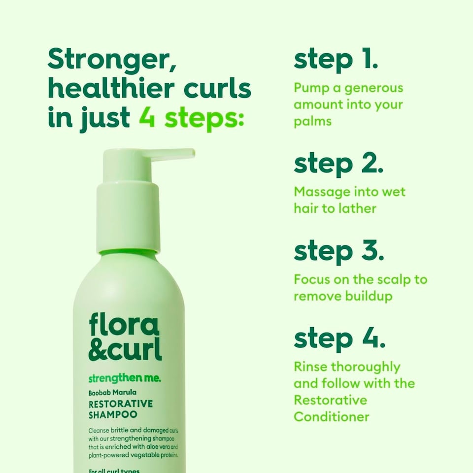image 1 of Flora & Curl Baobab Marula Restorative Shampoo 300ml