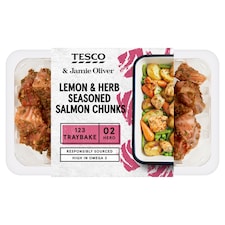 Tesco & Jamie Oliver Lemon & Herb Salmon Chunks 367G