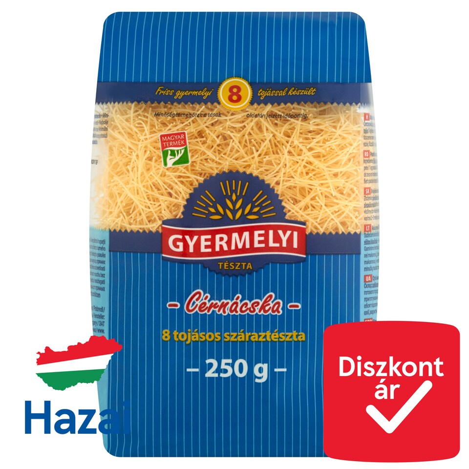 Gyermelyi cérnácska 8 tojásos száraztészta 250 g