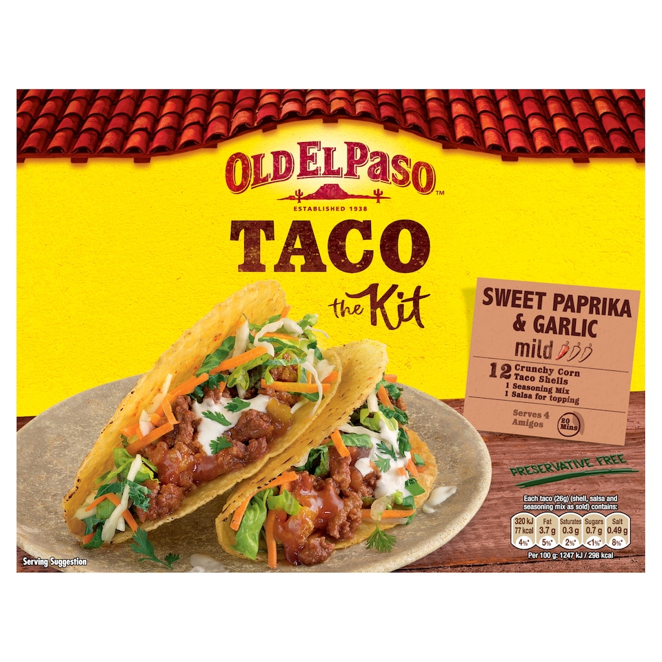 image 1 of Old El Paso Crunchy Taco Kit 308G