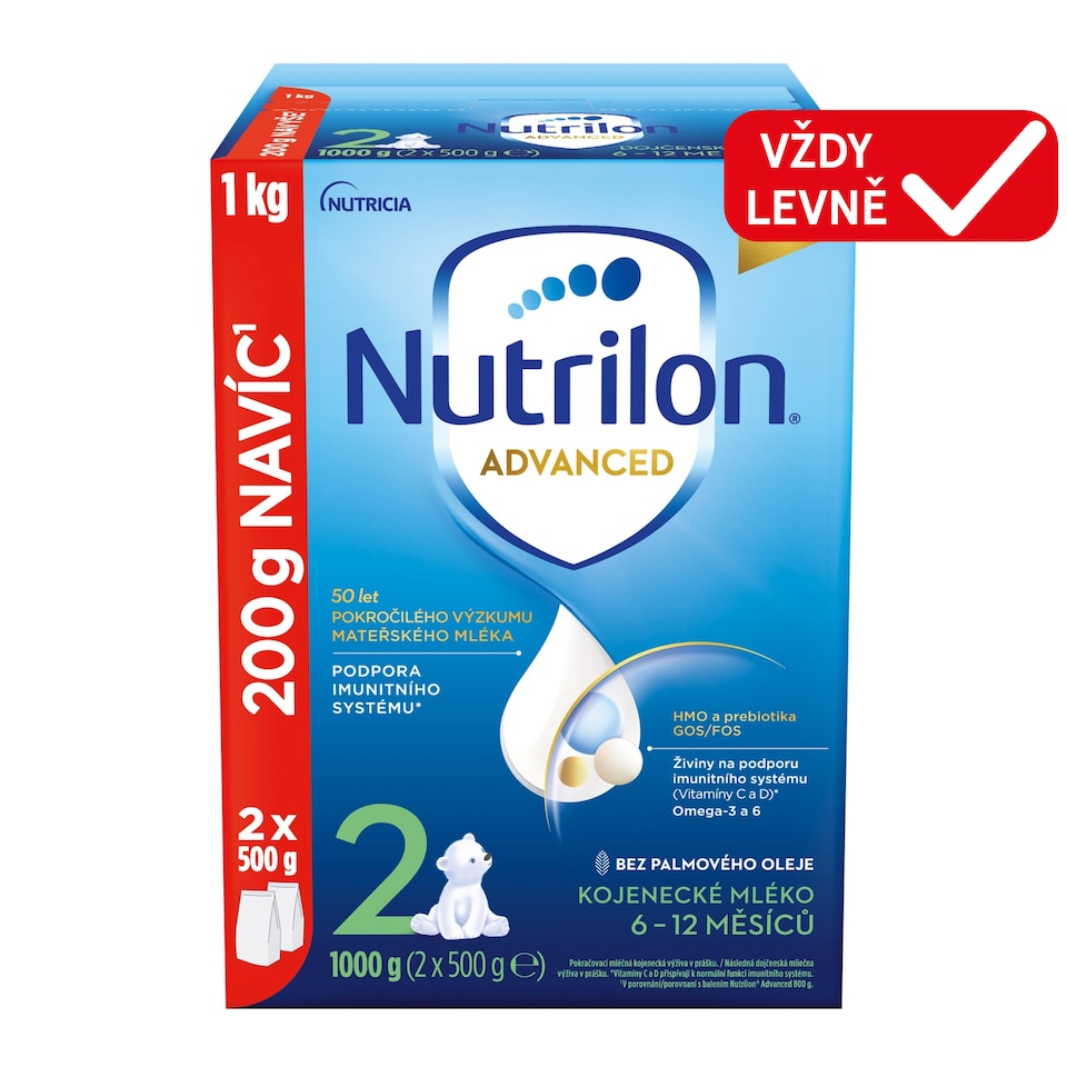 Obrázek 1 pro produkt NUTRILON Advanced 2 pokračovací kojenecké mléko 1000g