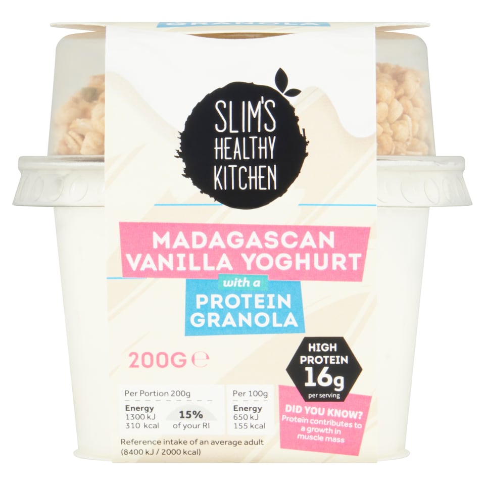 Slim's Healthy Kitchen Madagascan Vanilla Yoghurt with Protein Granola 200g