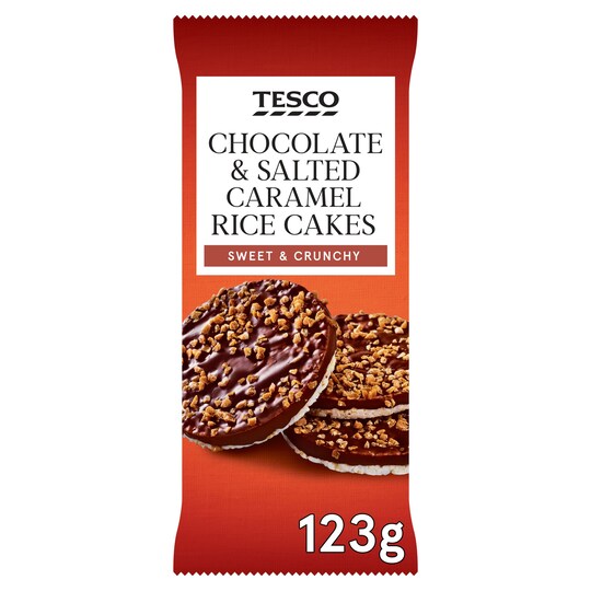 Tesco Chocolate & Salted Caramel Rice Cakes 123G Tesco Groceries