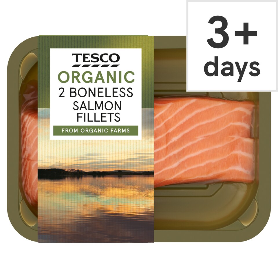 Tesco Organic 2 Boneless Salmon Fillets 265G