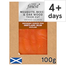 Tesco Finest Mesquite, Beech & Oak Wood Smoked Salmon 100g
