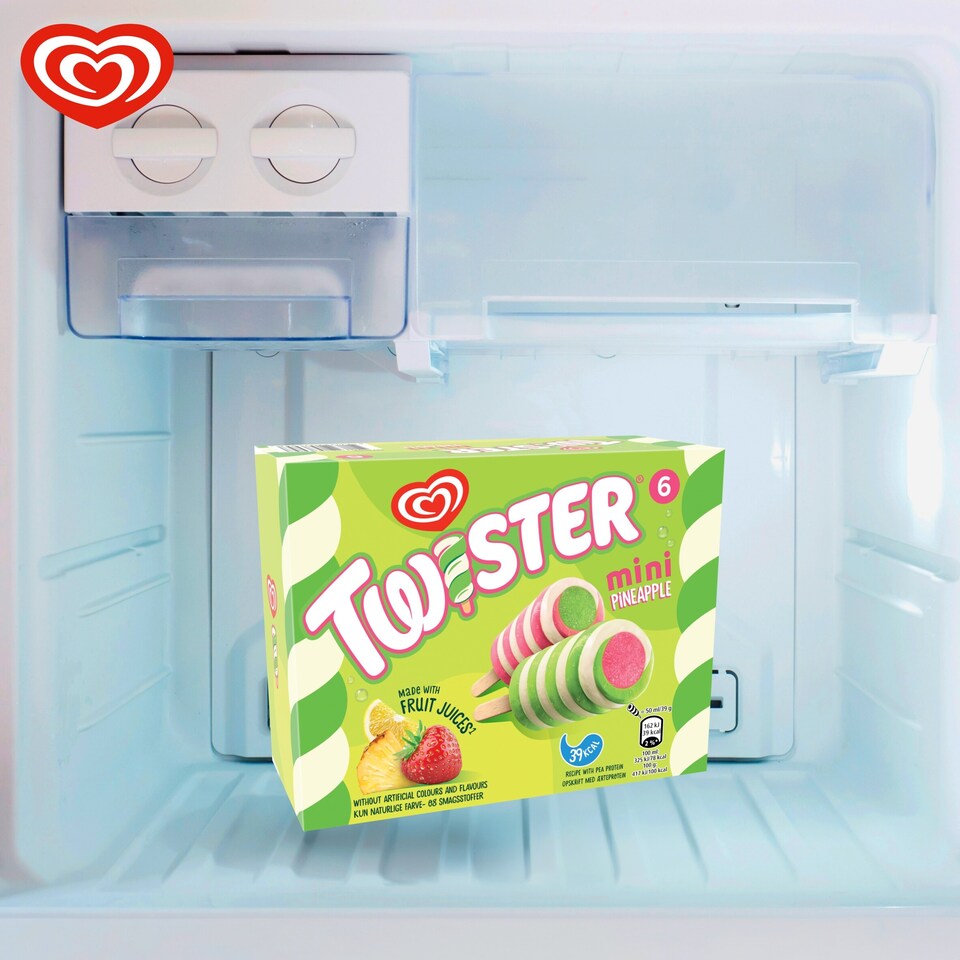 image 1 of Wall's Twister Mini Pineapple Ice Cream Lollies 6x50ml