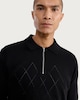 image 1 of F&F Cotton Rich Argyle Knit Polo Shirt in Black
