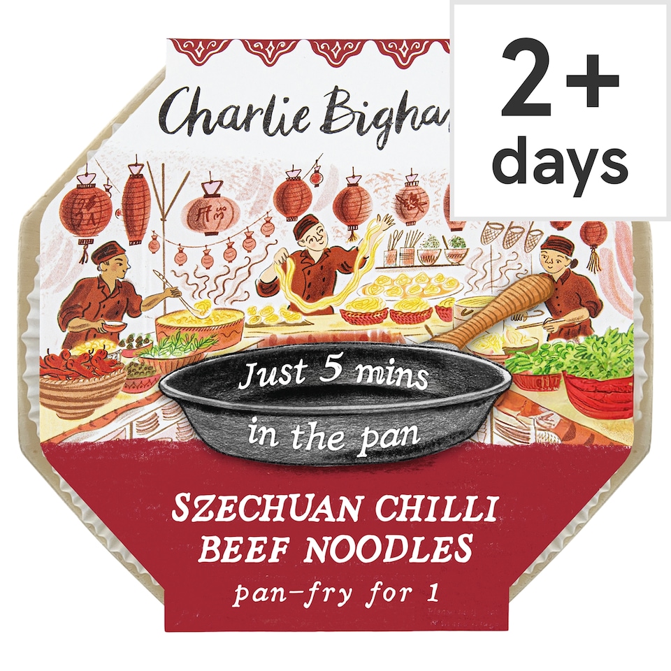 Charlie Bigham's Pan Fry Szechuan Chilli Beef Noodles 380g
