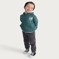 F&F Boys Cotton Rich Los Angeles California Hoodie and Joggers in Grey