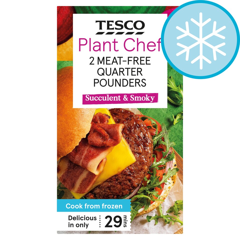 Tesco Plant Chef 2 Meat-Free Quarter Pounders 226g