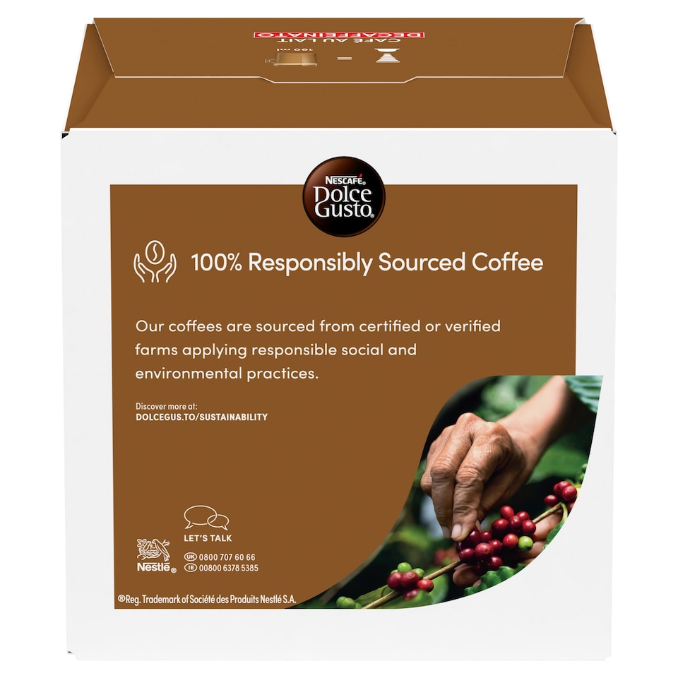 image 1 of Nescafe Dolce Gusto Café Au Lait Decaff Coffee Pods x16 160g
