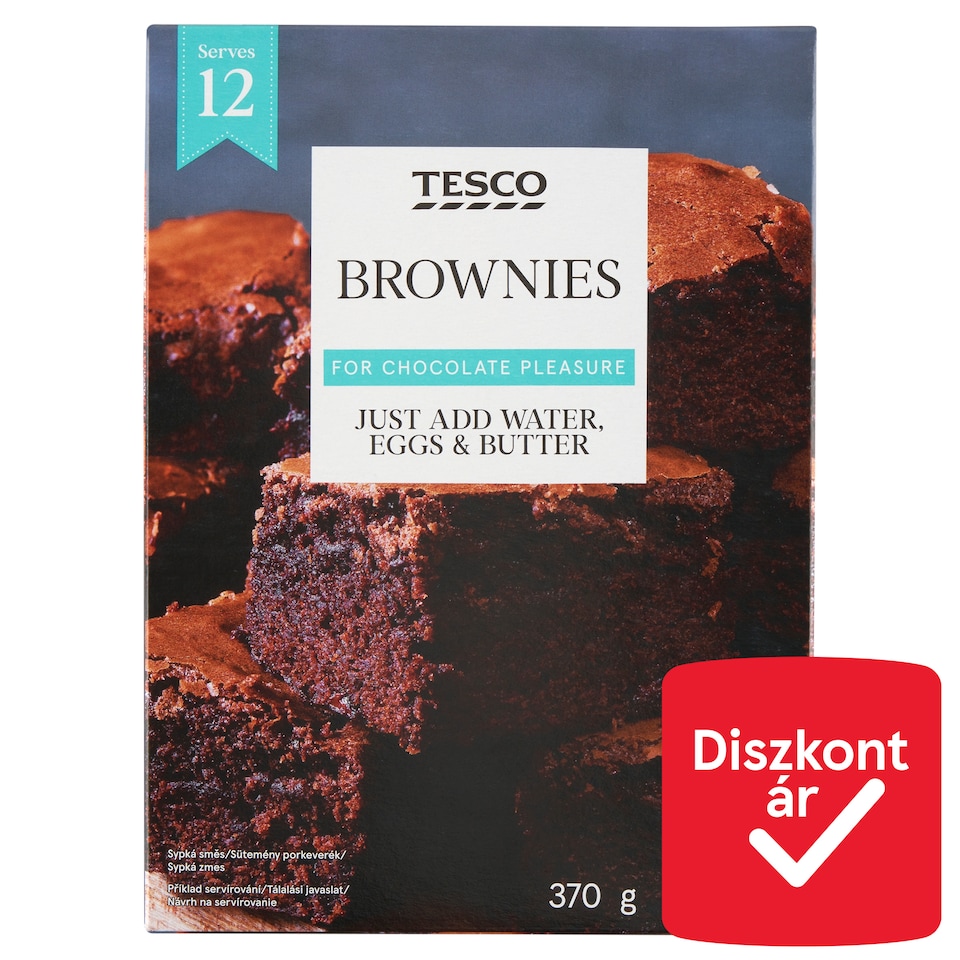 Tesco kakaós sütemény porkeverék csokoládédarabokkal brownie készítéséhez 370 g