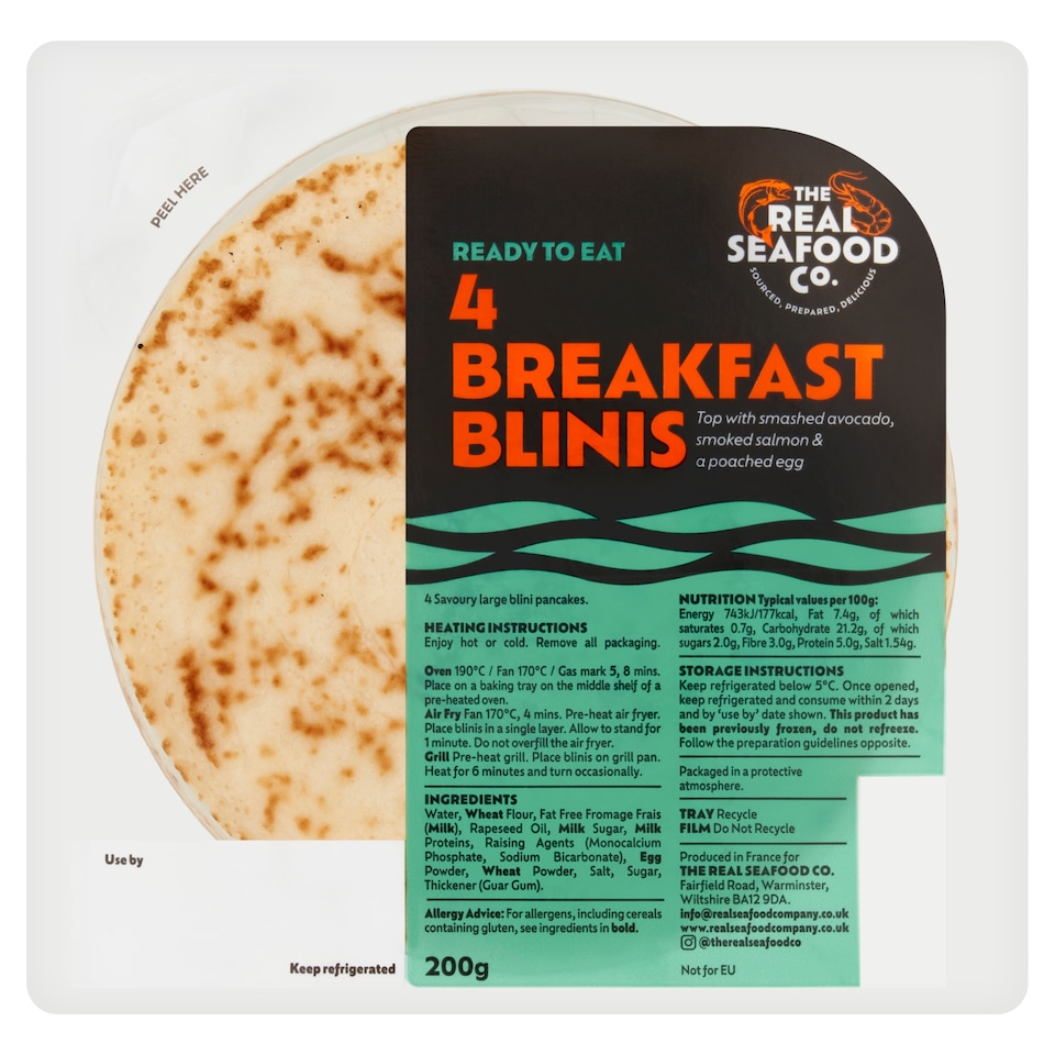 The Real Seafood Co. 4 Breakfast Blinis 200g