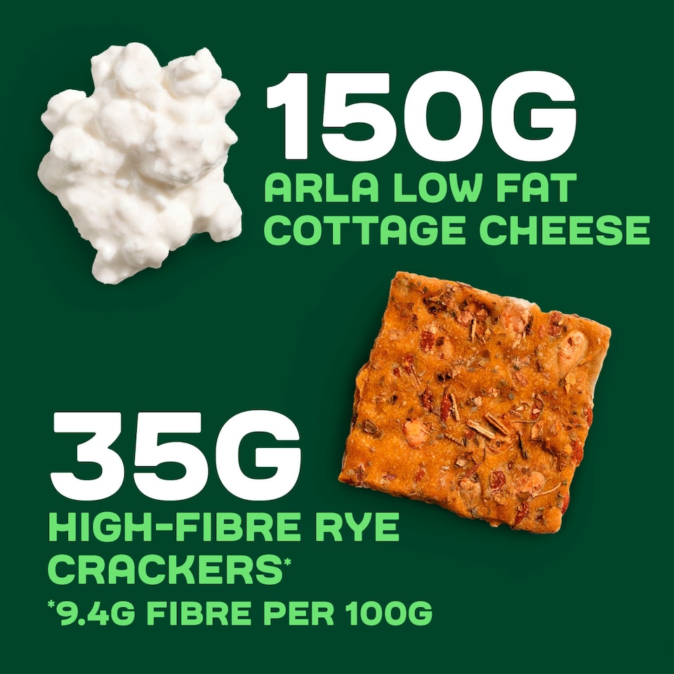 image 1 of Arla Cottage Cheese Crunch Pots with Rye Crackers 185g