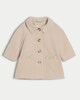 image 1 of F&F Baby Bow Pocket Collared Coat in Stone
