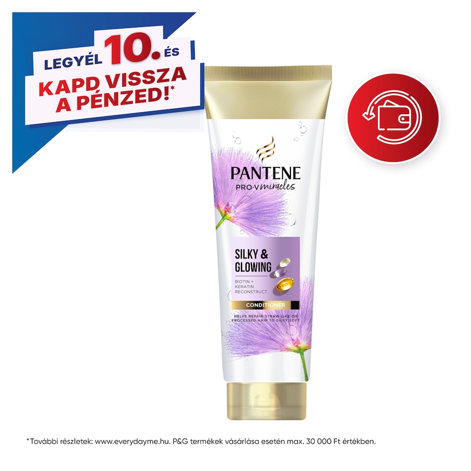 Pantene Silky & Glowing balzsam biotinnal és rekonstruáló keratinnal 160ml  1. kép