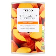 Tesco Peach Slices In Light Syrup 410g