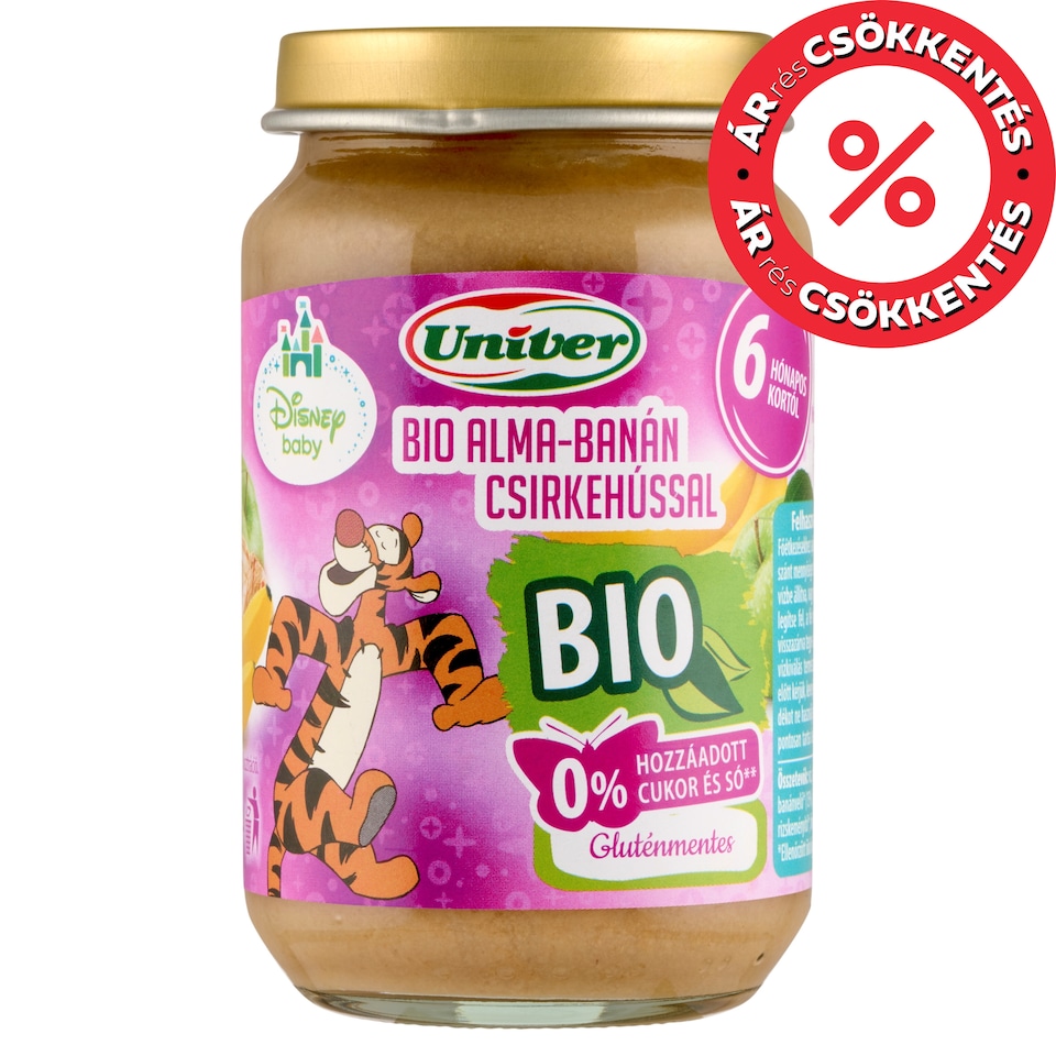 image 1 of Univer Disney Baby Organic Apple-Banana with Chicken Food for Babies 6+ Months 163 g