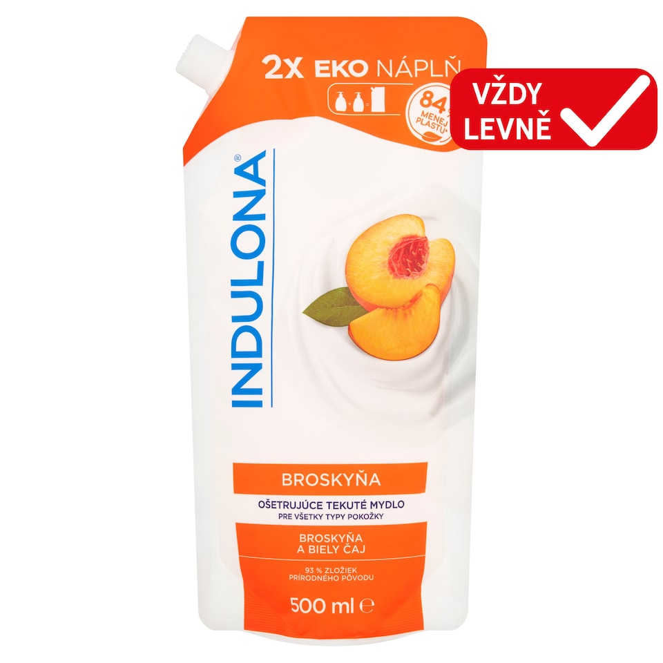 Obrázek 1 pro produkt Indulona Broskev pečující tekuté mýdlo 500ml