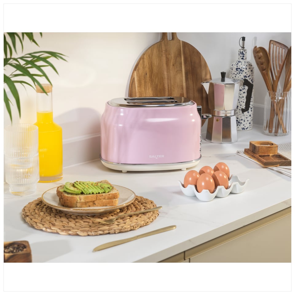 image 1 of Salter Pink Retro 2 Slice Toaster