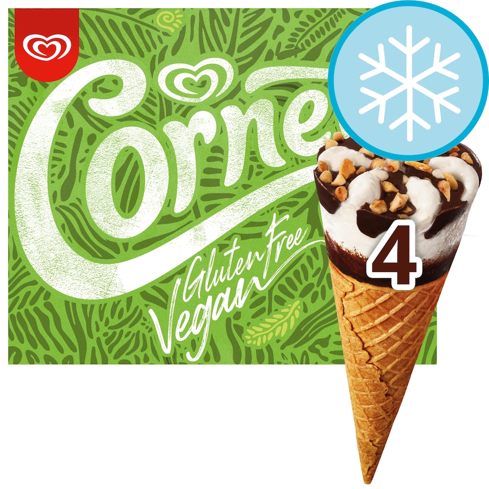 image 1 of Cornetto Non Dairy Vegan Gluten Free Soy Vanilla Ice Cream Cone 4x90ml