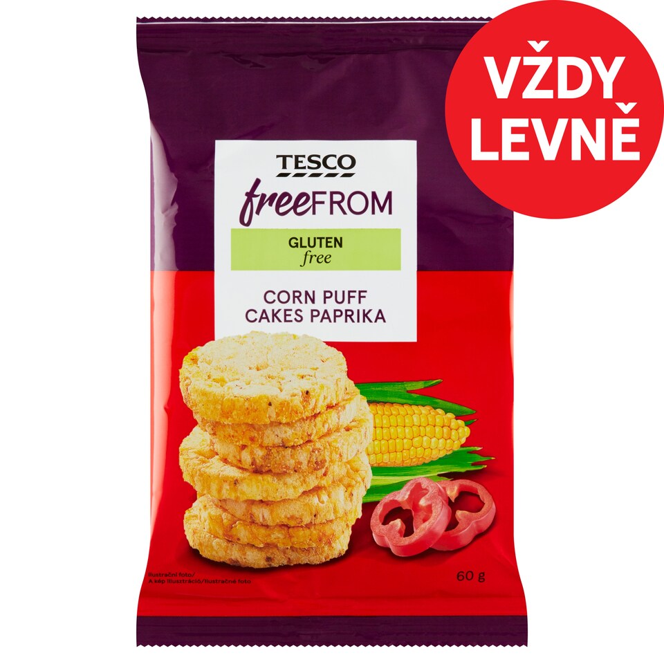 Tesco Free From Corn Puff Cakes Paprika 60g