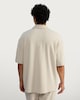 image 4 of F&F Textured Pique Short Sleeved Button Front Shirt in Sand