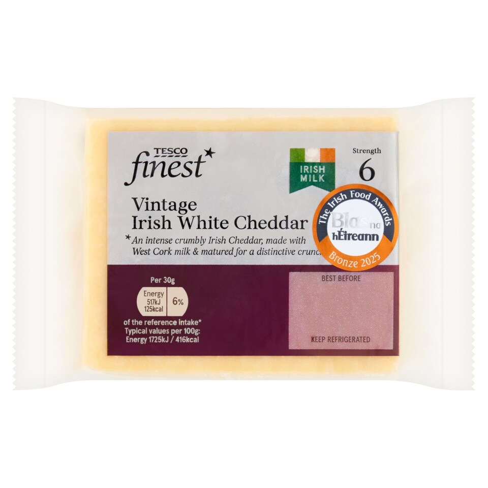 Tesco Finest Vintage Irish White Cheddar 250G