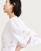 image 1 of F&F Pure Cotton Broderie Cut Out Co-ord Blouse in White