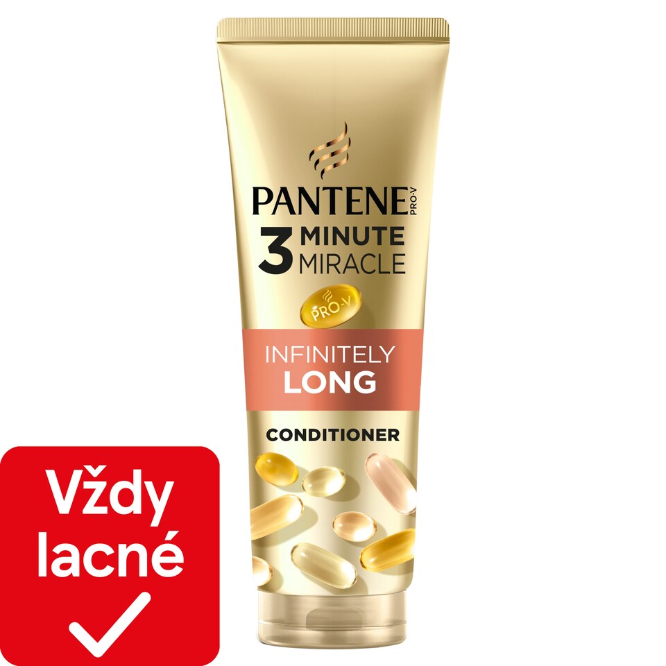 obrázok 1 z Pantene Pro-V Inifnitely Long 3 Minute Miracle kondicionér 220 ml na dlhé, oslabené vlasy