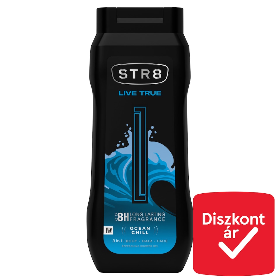 STR8 Live True 3 az 1-ben frissítő tusfürdő 400 ml
