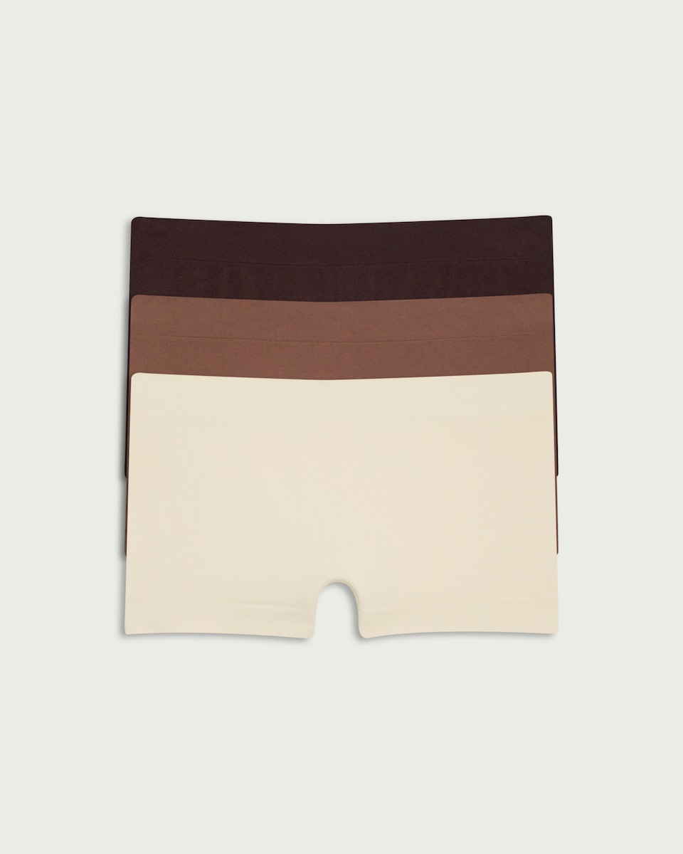 image 1 of F&F 3-Pack Seamfree Contour Shorts in Multi
