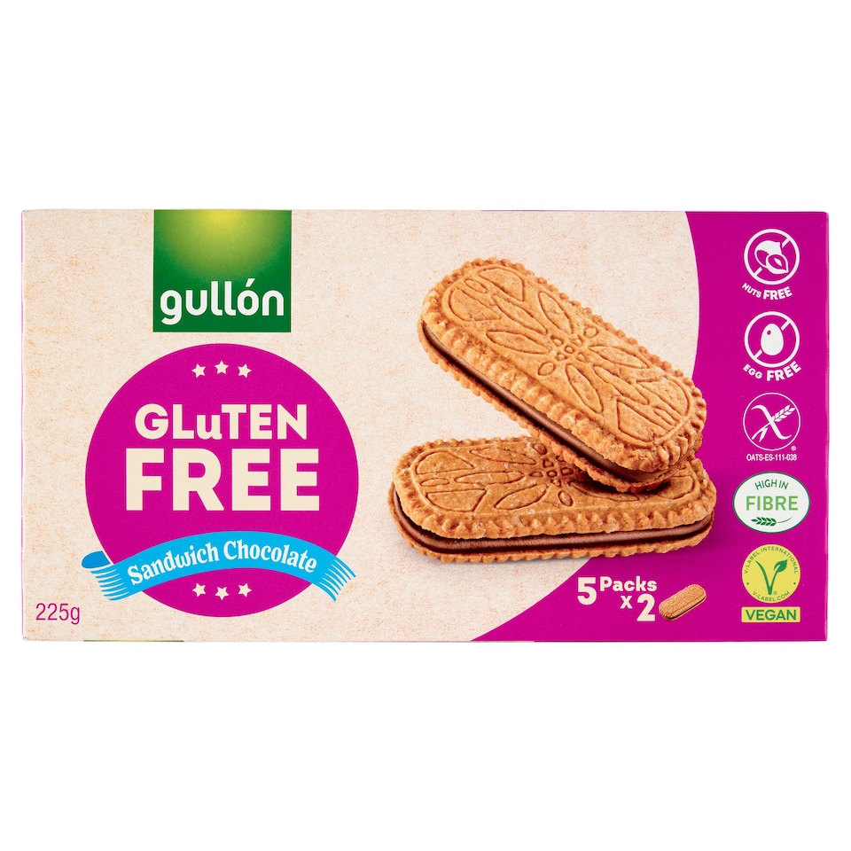 Gullón Gluten Free Sandwich Chocolate 5 x 45g (225g)