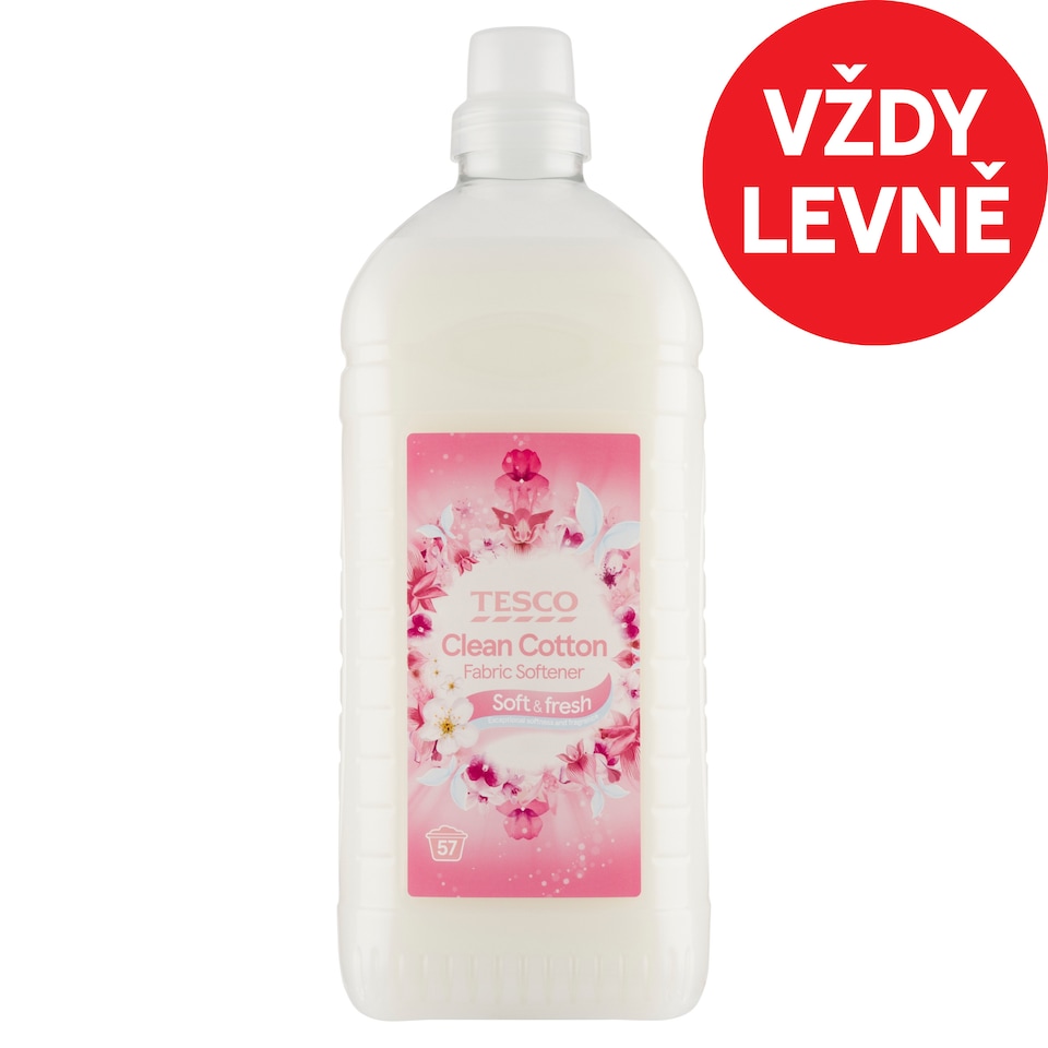 Tesco Soft & Fresh Clean Cotton Fabric Softener 57 Washes 2L