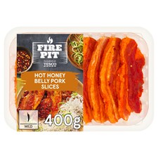 Tesco Fire Pit Hot Honey Pork Belly Slices 400G