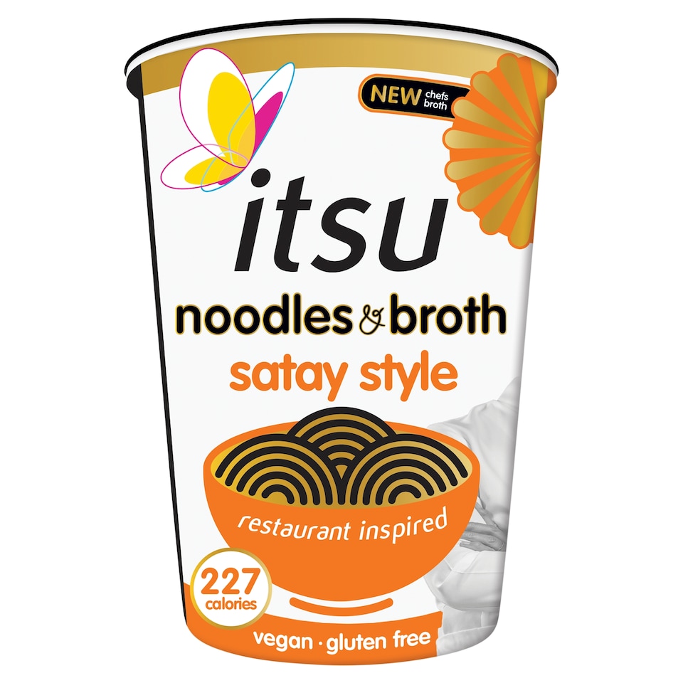 itsu satay style instant noodles & broth pot 66g