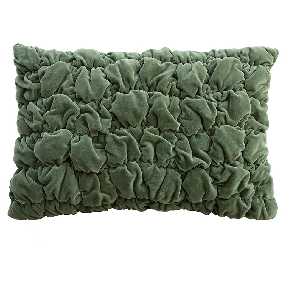 F&F Home Thyme Green Quilted Velvet Cushion