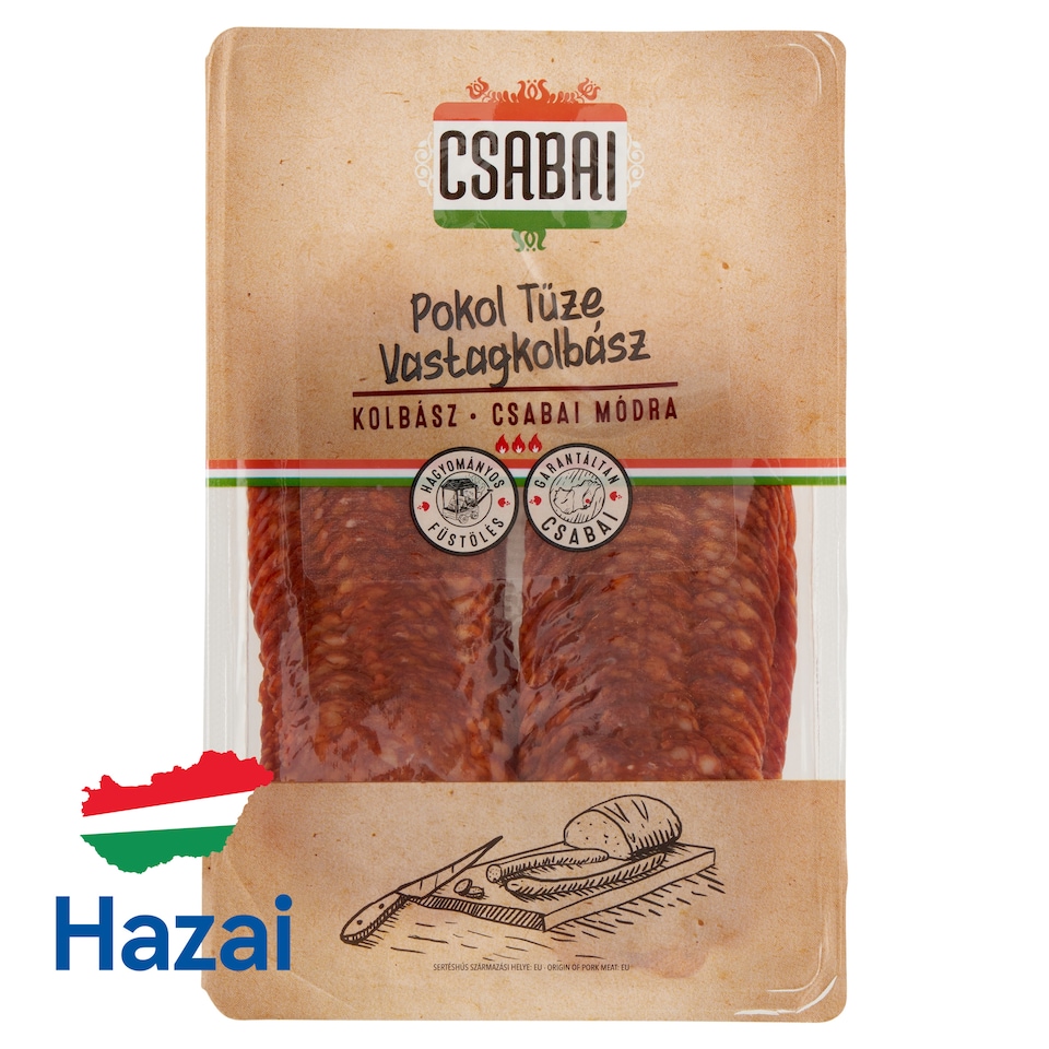 Csabai szeletelt Pokol Tüze vastagkolbász 75 g 1. kép