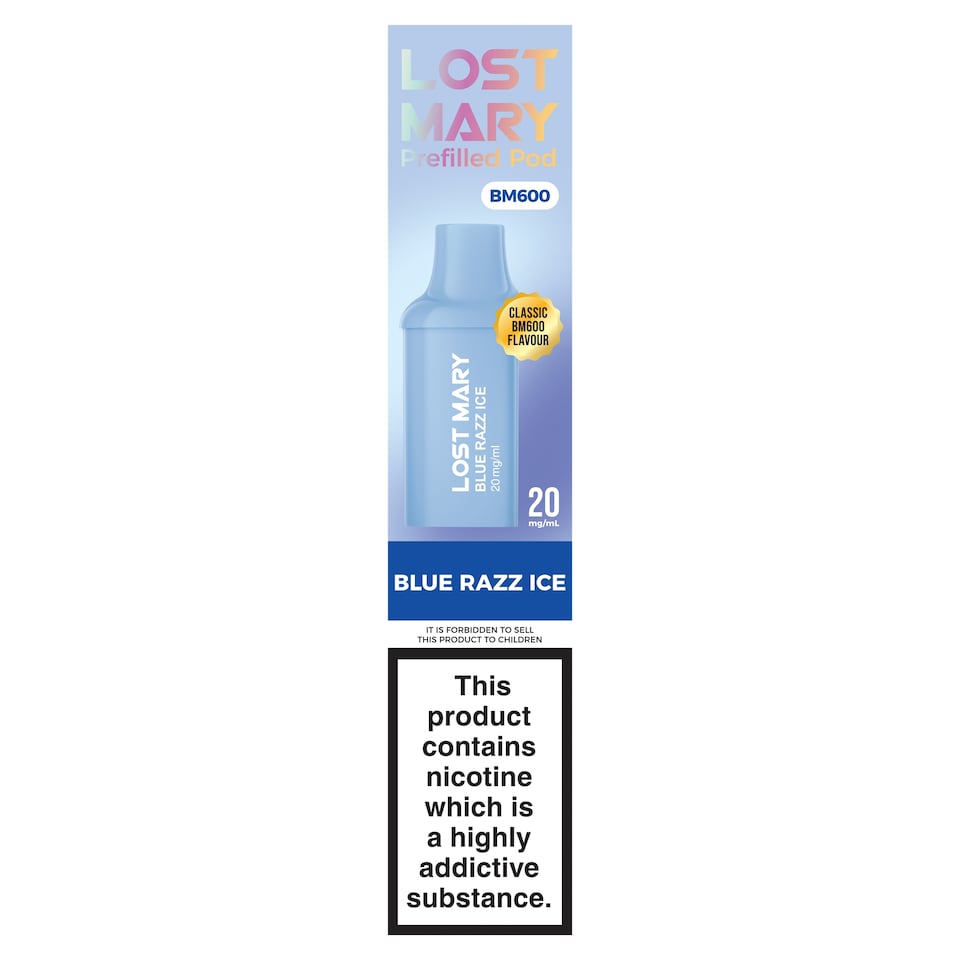 Lost Mary BM600 Refill Pod Blue Razz Ice 20mg/ml 2 x 2ml